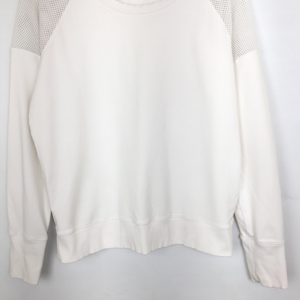 Athleta Citytime Mesh Shoulder Crewneck Sweatshirt Top White Women’s Size Large - Picture 7 of 15